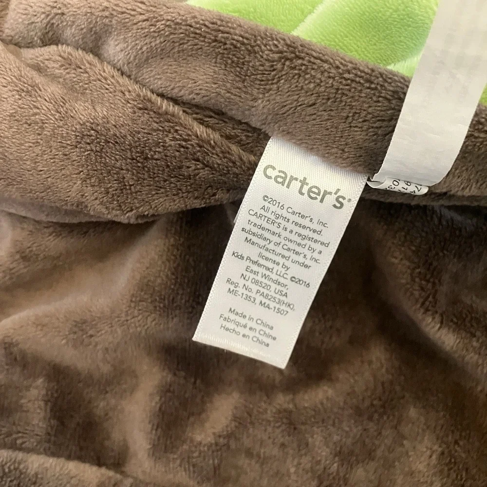 Carters Baby Monkey Lovey/Security Blanket Green‎ Brown Tan Plush